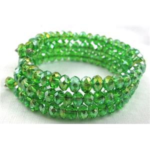 Chinese Crystal Bracelets, green, 18mm wide, 55mm dia [FGBR432]
