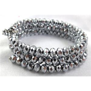 Chinese Crystal Bracelets, silver plated, 18mm wide, 55mm dia [FGBR433]