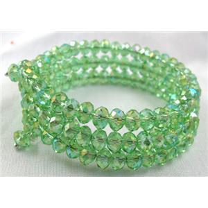 Chinese Crystal Bracelets, light green AB Color, 18mm wide, 55mm dia [FGBR435]