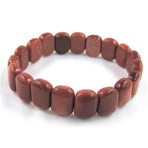 goldsand stone bracelet, stretchy, 10x14mm, 8 inch length [FGBR446]
