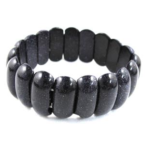 Blue SandStone bracelet, stretchy, 10x22mm, 8 inch length [FGBR448]