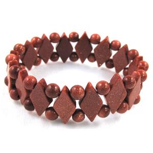 goldsand stone bracelet, stretchy, 20mm wide, 8 inch length [FGBR451]