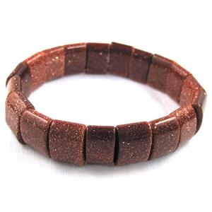 goldsand stone bracelet, stretchy, 10x14mm, 8 inch length [FGBR453]