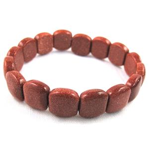 gold sandstone bracelet, stretchy, 11x13mm, 8 inch length [FGBR454]