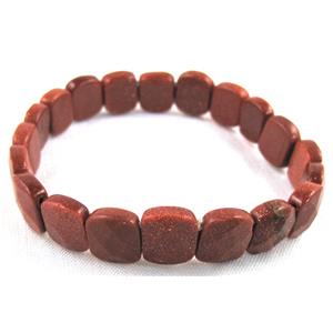 goldsand stone bracelet, stretchy, 9x11mm, 8 inch length [FGBR456]
