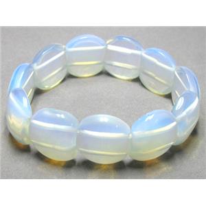 opal stone bracelet, stretchy, 18x20mm, 8 inch length [FGBR463]