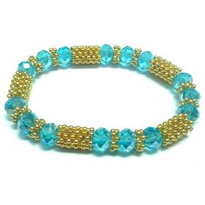 Stretchy Bracelets, chinese crystal bead and alloy snow spacer, 10mm bead, 8 inch length [FGBR487]