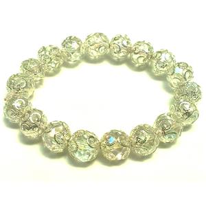 Chinese Crystal Glass Bracelet, stretchy, clear, 10mm bead, 8 inch length [FGBR493]