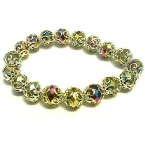 Chinese Crystal Glass Bracelet, stretchy, 10mm bead, 8 inch length [FGBR495]