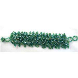 Chinese Crystal glass Bracelet, seed glass bead, approx 35mm wide, 7.5 inch(19cm) length [FGBR96C02]