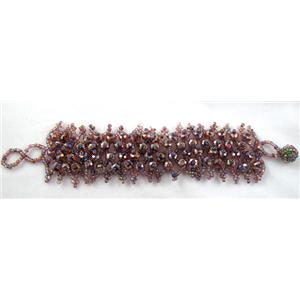 Chinese Crystal glass Bracelet, seed glass bead, approx 35mm wide, 7.5 inch(19cm) length [FGBR96C03]