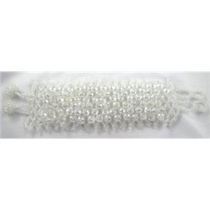 Chinese Crystal glass Bracelet, seed glass bead, clear, approx 50mm wide, 7.5 inch(19cm) length [FGBR97C06]