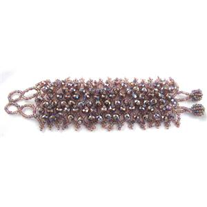 Chinese Crystal glass Bracelet, seed glass bead, approx 50mm wide, 7.5 inch(19cm) length [FGBR97C10]