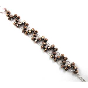 Chinese Crystal glass Bracelet, approx 20mm wide, 7 inch(19cm) length [FGBR98C05]