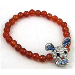 handmade fashion agate bracelet, stretchy, 6mm dia, 17.5cm length [FGBRB307]