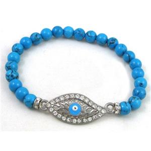 handmade fashion turquoise bracelet, stretchy, 6mm dia, 17.5cm length [FGBRB309]