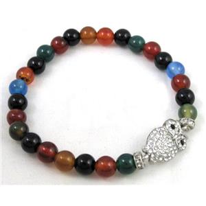 handmade fashion jasper bracelet, stretchy, 6mm dia, 17.5cm length [FGBRB310]