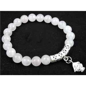 handmade fashion jasper bracelet, stretchy, approx 8mm dia, 18cm length [FGBRB317]
