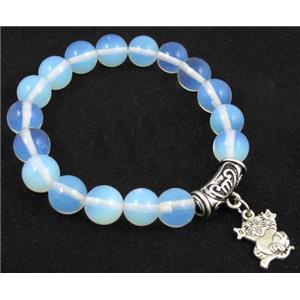 handmade fashion opal bracelet, stretchy, approx 10mm dia, 18cm length [FGBRB318]