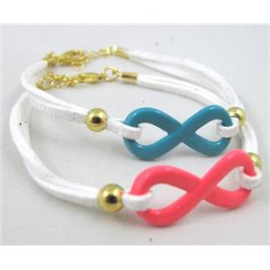 handmade bracelet with suede, enamel alloy, approx 16-18cm length [FGBRB336]