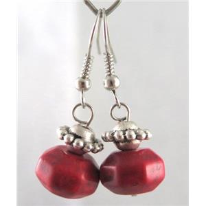 handmade earring with turquoise, copper, alloy bead, approx 30-60mm length [FGER65]