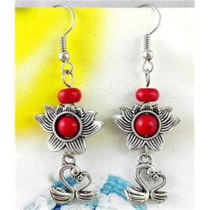 handmade earring with turquoise, copper, alloy bead, approx 30-60mm length [FGER71]