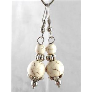 handmade earring with turquoise, copper, alloy bead, approx 30-60mm length [FGER74]