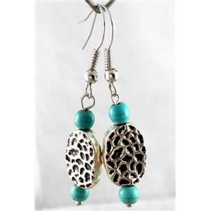 handmade earring with turquoise, copper, alloy bead, approx 30-60mm length [FGER80]