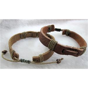 Genuine Leather Bracelet, Mix, 13mm wide, 8 inch length [FGLBBR39-03]