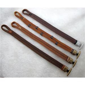 Genuine Leather Bracelet, Mix, 12mm wide, 8 inch length [FGLBBR39-05]