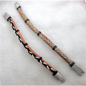 Genuine Leather Bracelet, Mix, 10mm wide, 8 inch length [FGLBBR40-03]