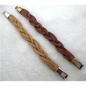 Genuine Leather Bracelet, Mix, 16mm wide, 8 inch length [FGLBBR40-04]