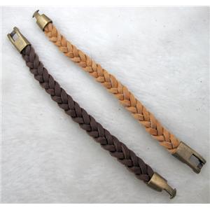 Genuine Leather Bracelet, Mix, 16mm wide, 8 inch length [FGLBBR40-07]