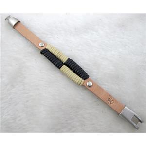 Genuine Leather Bracelet, Mix, 10mm wide, 8 inch length [FGLBBR40-15]