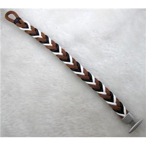 Genuine Leather Bracelet, Mix, 12mm wide, 8 inch length [FGLBBR40-43]