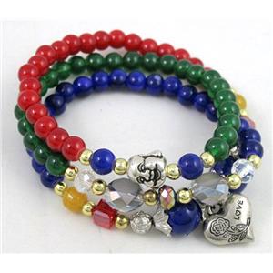 fashion jewelry, glass necklace, bracelet, CCB, approx 6mm bead, 49cm length [FGNK235]