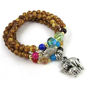 fashion jewelry, glass necklace, bracelet, CCB, approx 6mm bead, 49cm length [FGNK236]