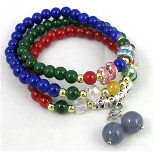 fashion jewelry, glass necklace, bracelet, CCB, approx 6mm bead, 49cm length [FGNK237]