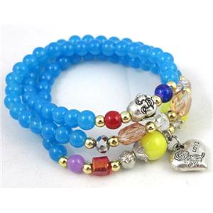 fashion jewelry, glass necklace, bracelet, CCB, approx 6mm bead, 49cm length [FGNK240]