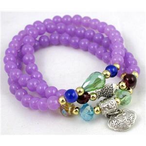 fashion jewelry, glass necklace, bracelet, CCB, approx 6mm bead, 49cm length [FGNK241]