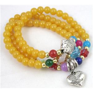 fashion jewelry, glass necklace, bracelet, CCB, approx 6mm bead, 49cm length [FGNK242]