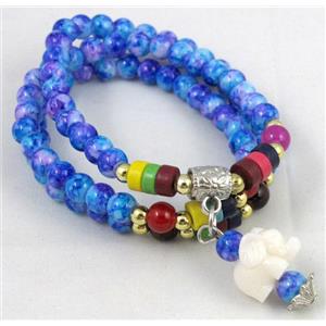 fashion jewelry, glass necklace, bracelet, CCB, approx 6mm bead, 49cm length [FGNK246]
