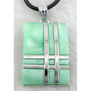 Acrylic Necklace, alloy, rubber cord, 22x32mm, 16 inch length [FGNK35C02]