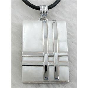 Acrylic Necklace, alloy, rubber cord, 22x32mm, 16 inch length [FGNK35C05]