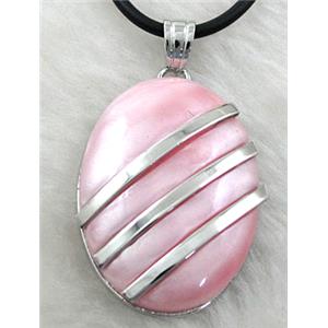 Acrylic Necklace, alloy, rubber cord, 25x35mm, 16 inch length [FGNK36C02]