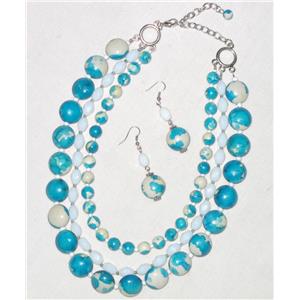 DIY Plastic Necklace, mixed color, 18mm, 10mm,8x11mm, 17.8 inch length [FGNK80092MIX]