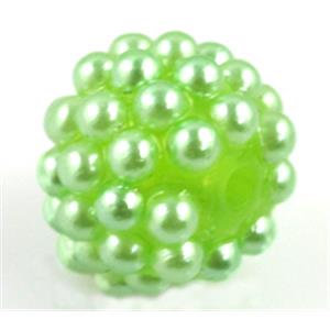 resin bead, round, lt.green, 14mm dia, 2.5mm hole [FGOTH20]