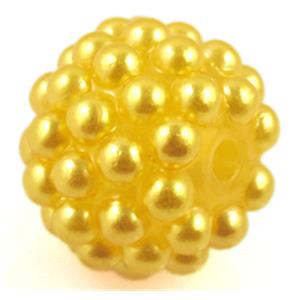 resin bead, round, yellow, 14mm dia, 2.5mm hole [FGOTH22]