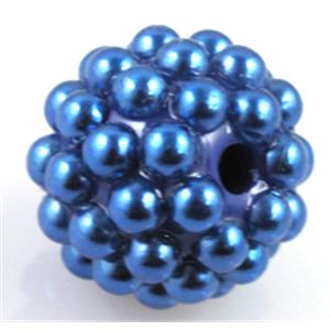 resin bead, round, deep blue, 14mm dia, 2.5mm hole [FGOTH23]