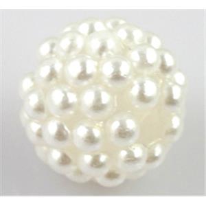 resin bead, round, white, 14mm dia, 2.5mm hole [FGOTH24]